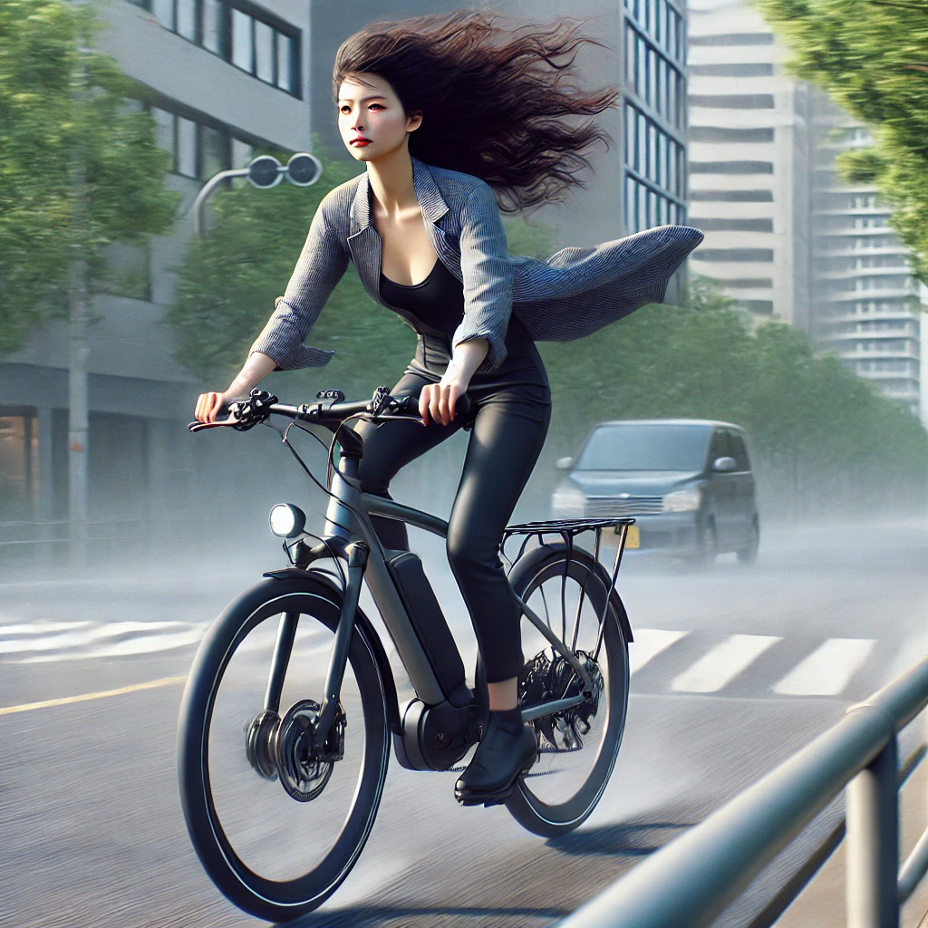 電動アシスト自転車は風速7mに強い