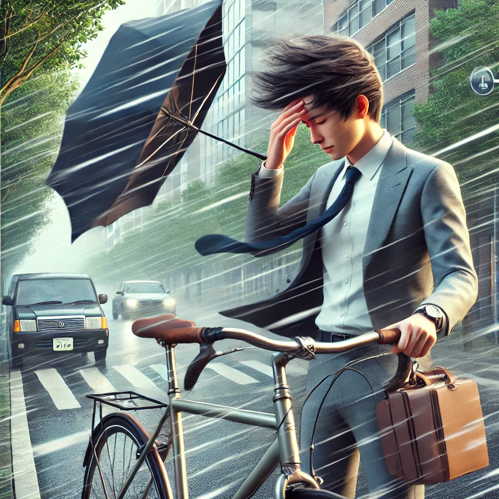 傘さし運転NG風速7m自転車総括