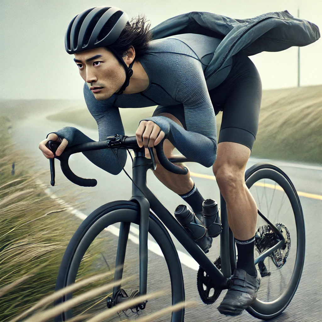 ロードバイクで風速7mを走る