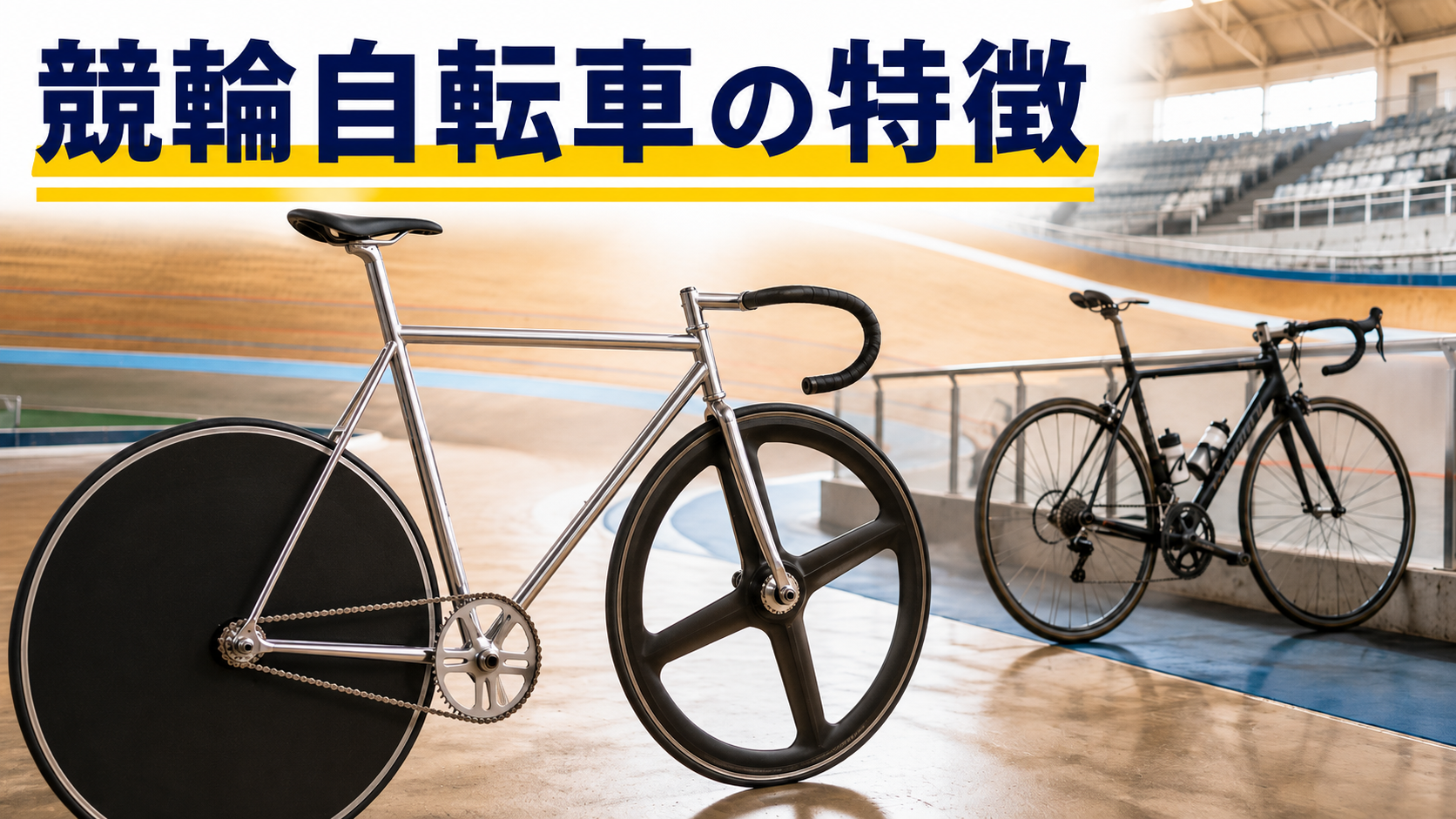 固定ギアでブレーキのない競輪自転車と一般的なロードバイク