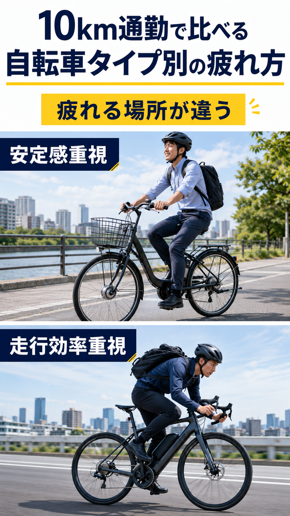 信号のある市街地を電動アシスト自転車で10km走り30分から40分かかる様子